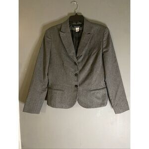 Jones New York Vintage Grey 3 Button Wool Blazer Size 10